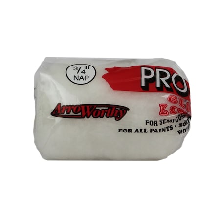 Arroworthy 4" Paint Roller Cover, 3/4" Nap, Woven Synthetic Fabric 4FGL6